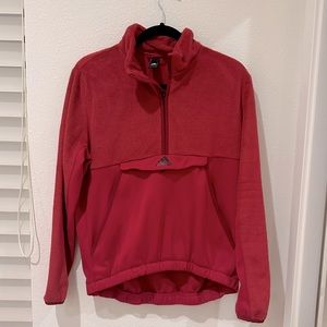 Adidas 1/2 zip red fleece